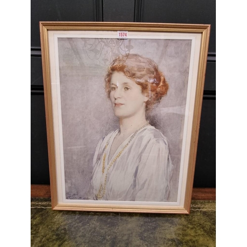 1574 - John MacDonald Aiken, bust length portrait of a lady, signed and inscribed 'Cairo, April 1919',... 