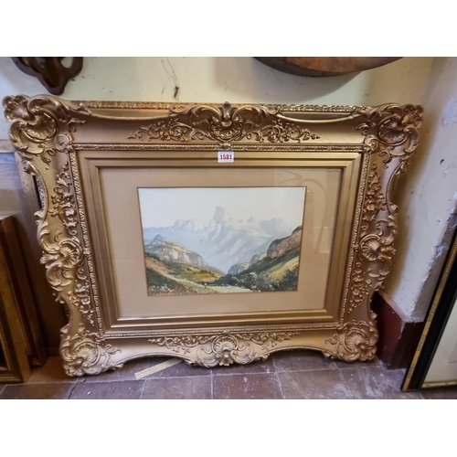 1581 - A small group of watercolours and oil paintings, each in gilt frame, largest 29 x 44cm. (7)... 