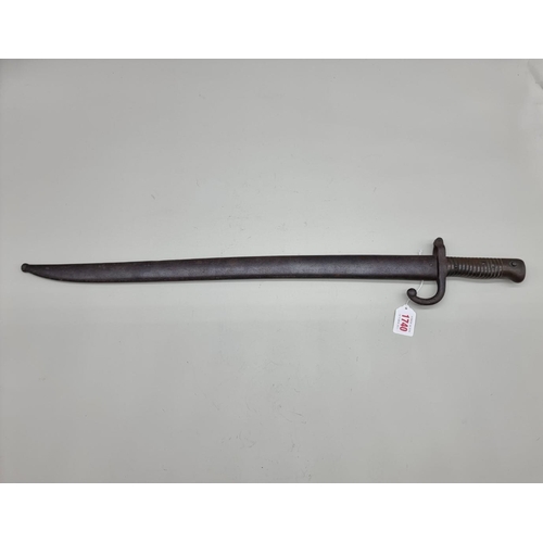 1660 - A French M1866 chassepot 'Yataghan' sword bayonet and steel scabbard, dated 1872.