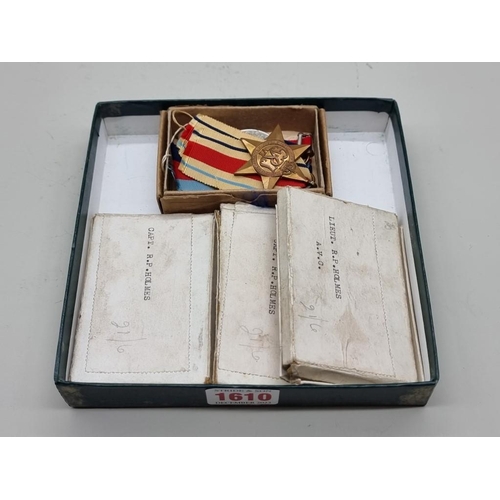 1610 - Medals: a WWI trio, to Capt R P Holmes, A.V.C., each in original card box; together with a further W... 