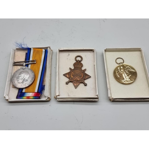 1610 - Medals: a WWI trio, to Capt R P Holmes, A.V.C., each in original card box; together with a further W... 