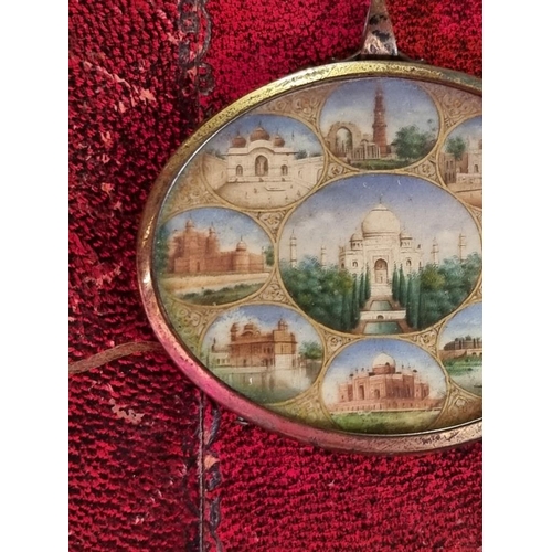 1627 - WITHDRAWN FROM SALEIndian School, late 19th century, The Taj Mahal and other temples, miniature on i... 