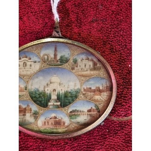 1627 - WITHDRAWN FROM SALEIndian School, late 19th century, The Taj Mahal and other temples, miniature on i... 