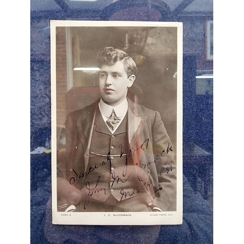 1176 - Autographs: a signed monochrome photocard of the Irish lyric tenor John C McCormack, in maple frame.... 