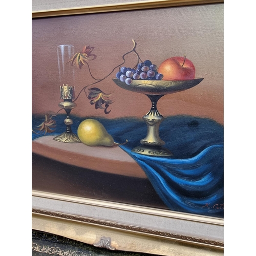 1181 - K Cotton, still lifes, a pair, each signed, oil on canvas, 29 x 39.5cm. (2)