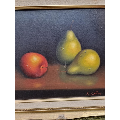 1181 - K Cotton, still lifes, a pair, each signed, oil on canvas, 29 x 39.5cm. (2)