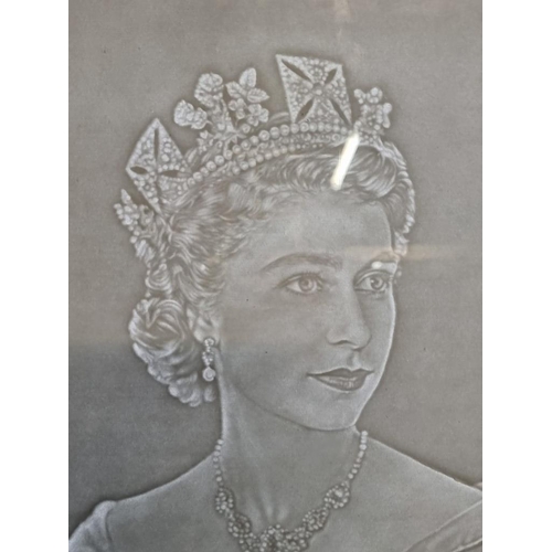 1550 - An unusual hold-to-light or watermark picture of Elizabeth II, inscribed 'Coronation 1953', 54.5 x 4... 