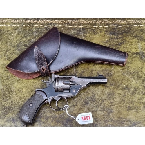 1692 - A Victorian Webley MkI British military revolver, in leather holster.With deactivation certificate N... 