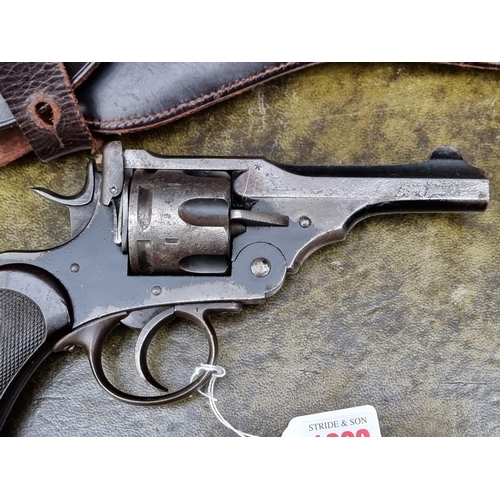 1692 - A Victorian Webley MkI British military revolver, in leather holster.With deactivation certificate N... 