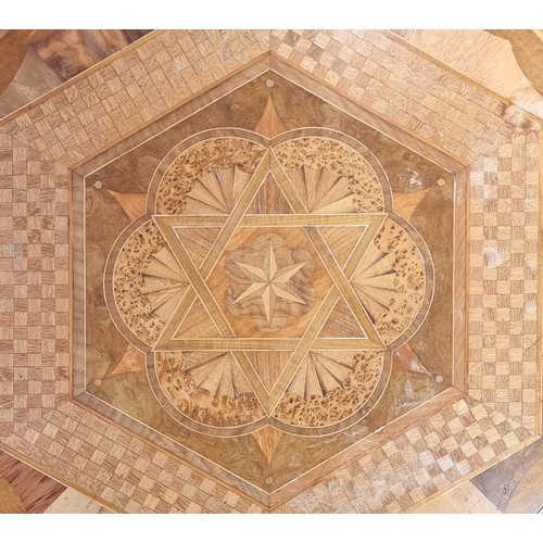 1119 - A rare 19th century New Zealand indigenous specimen wood parquetry circular tripod table, circa 1870... 