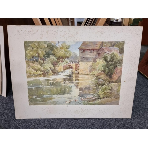 1649 - A very large and interesting folio of Victorian watercolours by Joseph Powell and Alfred Powell,&nbs... 