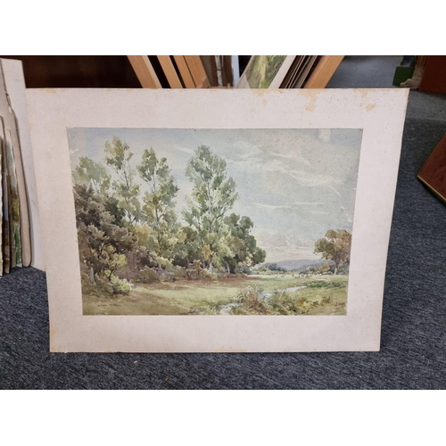 1649 - A very large and interesting folio of Victorian watercolours by Joseph Powell and Alfred Powell,&nbs... 