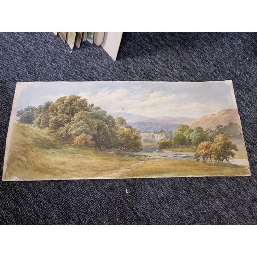 1649 - A very large and interesting folio of Victorian watercolours by Joseph Powell and Alfred Powell,&nbs... 