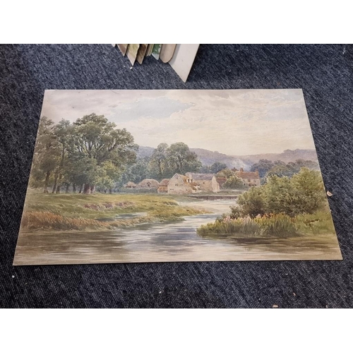 1649 - A very large and interesting folio of Victorian watercolours by Joseph Powell and Alfred Powell,&nbs... 