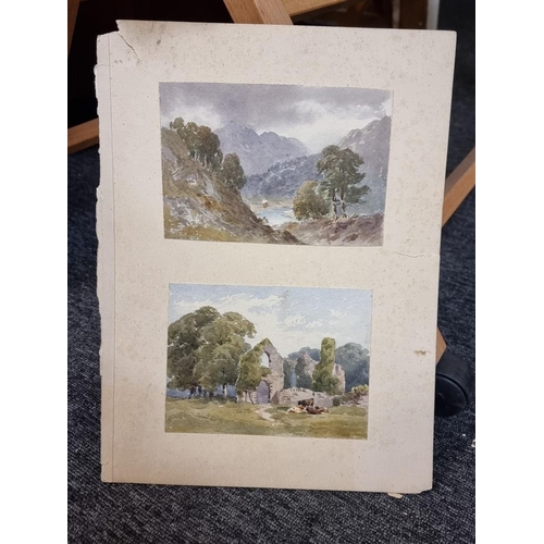 1649 - A very large and interesting folio of Victorian watercolours by Joseph Powell and Alfred Powell,&nbs... 