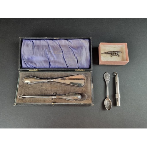 105 - A silver propelling pencil, by Sampson Mordan & Co, London 1917; together with three other items... 