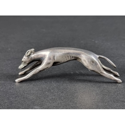 120 - A pair of silver plated greyhounds, 8.5cm long.