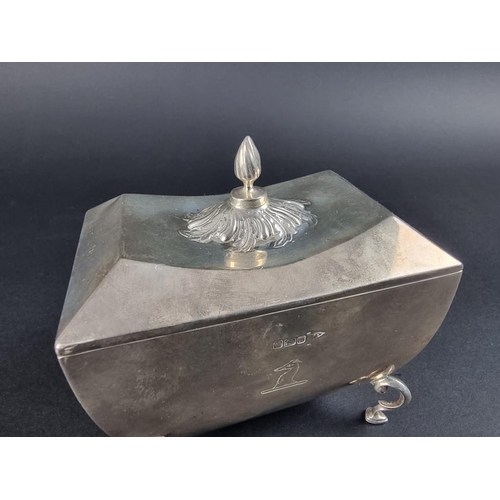 159 - An Edwardian silver tea caddy, by Walker & Hall, Sheffield 1909, 10cm high, 231g.... 