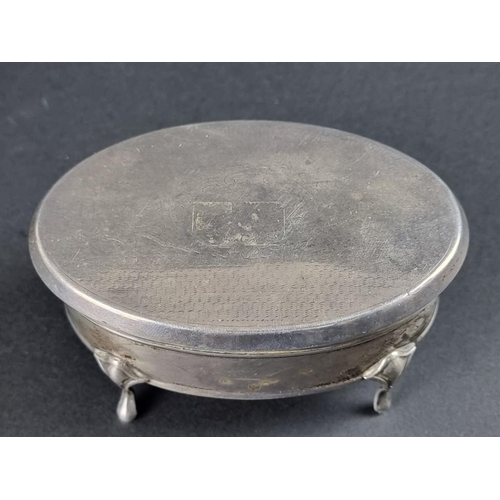 166 - A silver mounted jewellery box, Birmingham 1922, 10cm long.