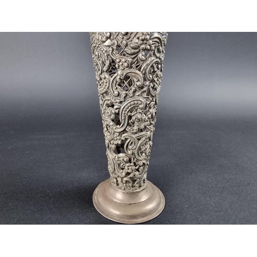 218 - A Victorian silver pierced vase, William Comyns & Sons, London 1895, 15cm, 105.7g.... 