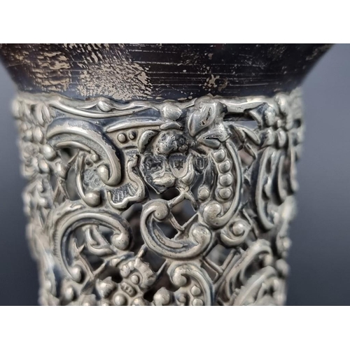 218 - A Victorian silver pierced vase, William Comyns & Sons, London 1895, 15cm, 105.7g.... 