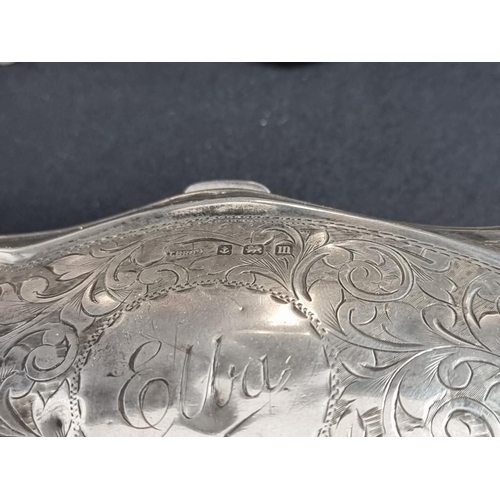 227 - A silver purse, by Turnbull Bros, Birmingham 1911, 12.5cm long; together with a pair of silver dwarf... 