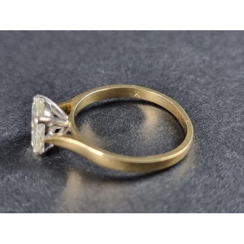 262A - A diamond solitaire ring, of approximately 1.46ct, tested as 18ct gold and platinum, size M.... 