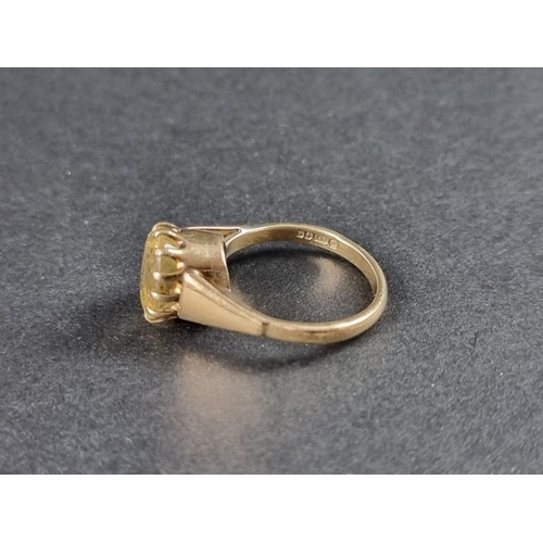 282 - A 9ct gold citrine ring, size N.