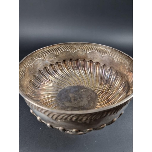 31 - A Victorian silver gadrooned fruit bowl, by Joseph Braham, London 1893, 26cm diameter, 1142g.... 