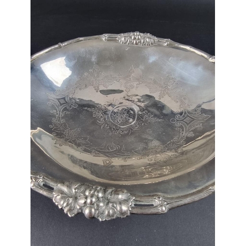 36 - A continental white metal twin handled pedestal bowl, stamped '.800', 11cm high.