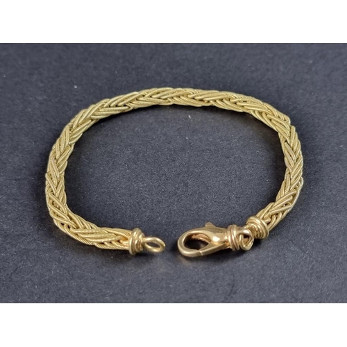 363 - An 18ct gold 'woven' bracelet, 19.5cm long, 25.7g.