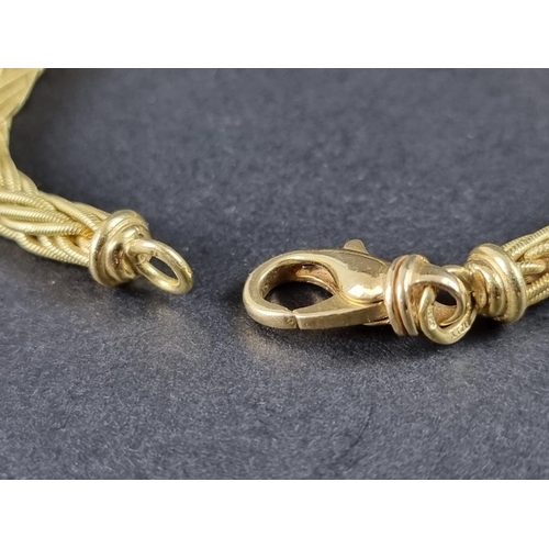 363 - An 18ct gold 'woven' bracelet, 19.5cm long, 25.7g.