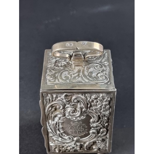 43 - A small Victorian silver carriage timepiece, by Charles Henry Dumenil, London 1891, height including... 