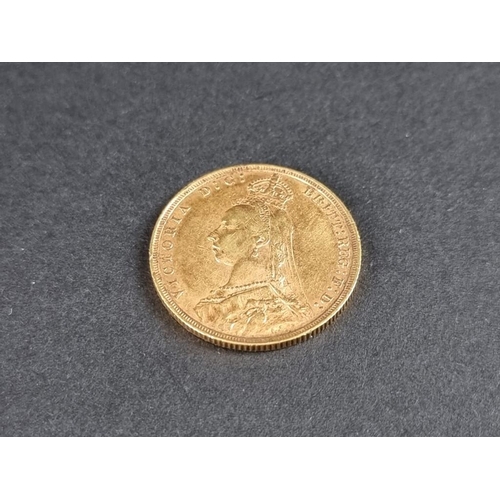 478 - Coins: a Victoria 1891 gold sovereign.