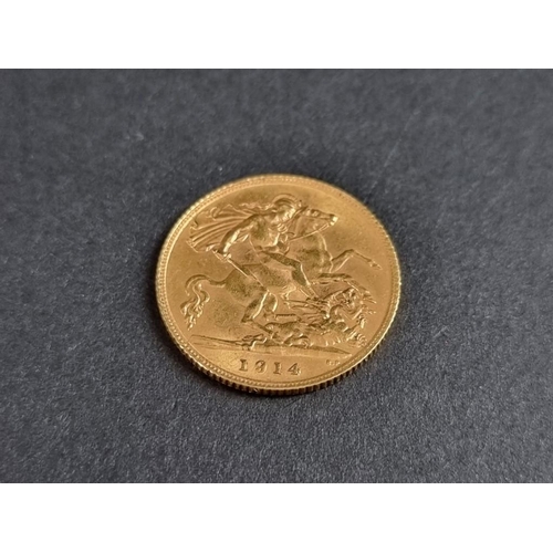 481 - Coins: a George V 1914 gold half sovereign.