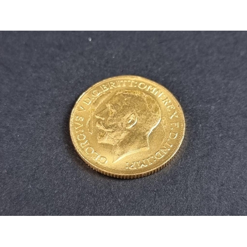 487 - Coins: a George V 1918 gold sovereign.