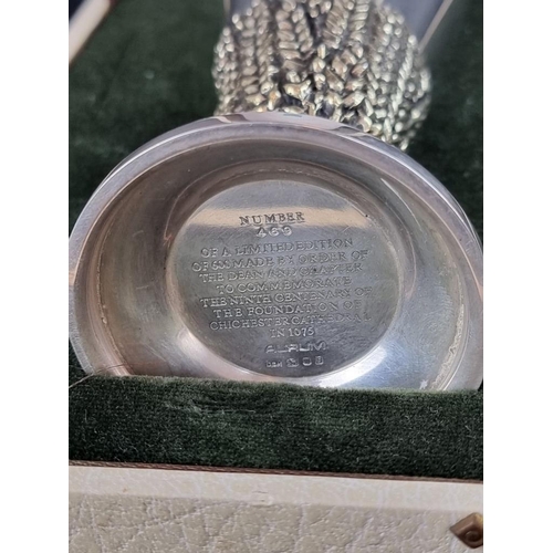 53 - A cased silver 'Chichester Cathedral Ninth Centenary 1975' limited edition goblet, No. 469, by Aurum... 