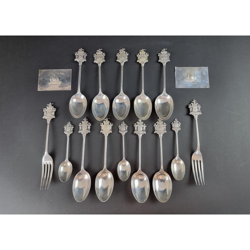 71 - A collection of The Worshipful Company of Joiners & Ceilers silver cutlery, various makers; toge... 