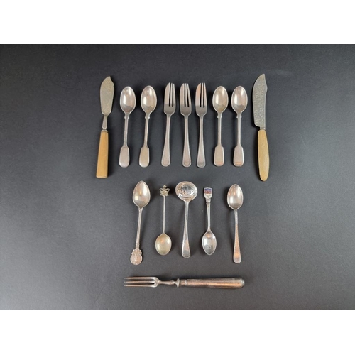 74 - A quantity of silver and silver mounted cutlery, 190g weighable.