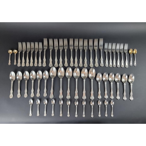 77 - A part canteen of silver kings pattern cutlery for twelve, by C J Vander Ltd, London 1961-4; togethe... 