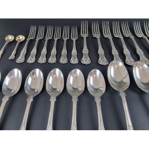 77 - A part canteen of silver kings pattern cutlery for twelve, by C J Vander Ltd, London 1961-4; togethe... 