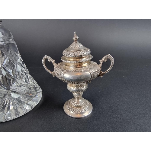 83 - A miniature silver trophy cup, by Robert Pringle & Sons, Chester 1916; together with a silver mo... 