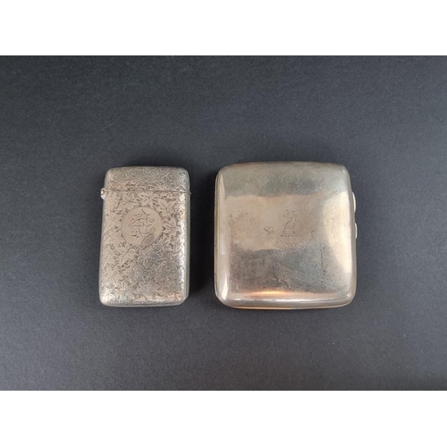 89 - Two silver cigarette cases, one Birmingham 1899, 8cm, 142g. (2)