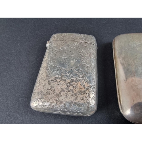 89 - Two silver cigarette cases, one Birmingham 1899, 8cm, 142g. (2)