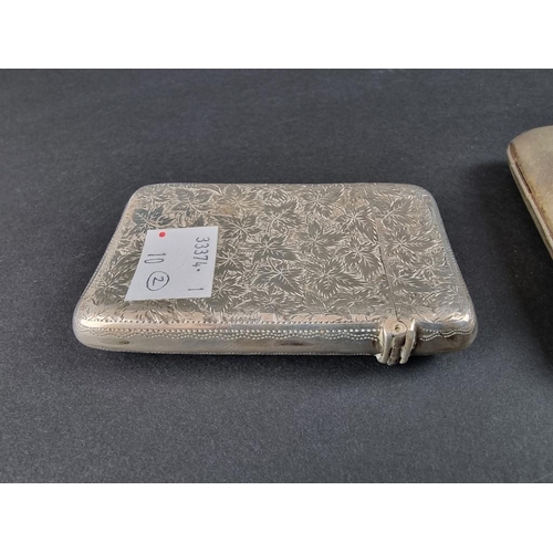 89 - Two silver cigarette cases, one Birmingham 1899, 8cm, 142g. (2)