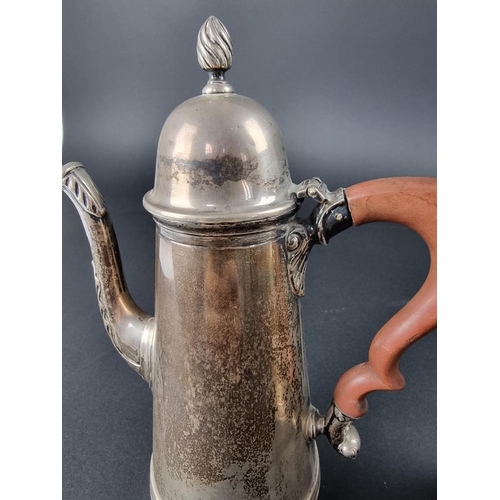 9 - A silver coffee pot and matching hot water jug, by S W Smith & Co, Birmingham 1924, 11cm high, 9... 