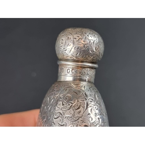 97 - A small Victorian silver scent bottle, by Sampson Mordan & Co, London 1888, 8.5cm.... 