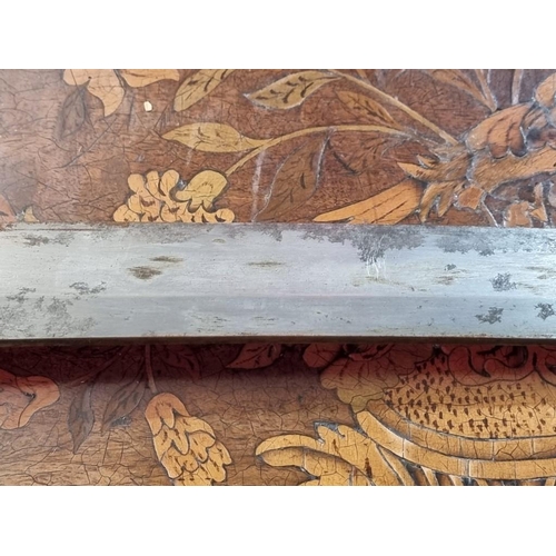 1659 - WITHDRAWN FROM SALE An antique Japanese katana and lacquer scabbard, the tang signed.... 