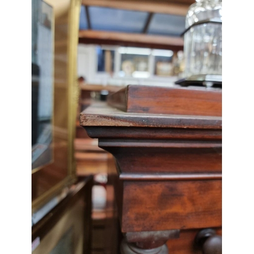 1034 - A Victorian mahogany Wellington chest, 150 high x 64cm wide.