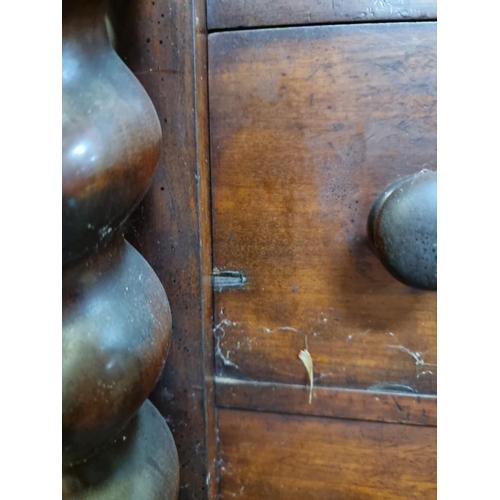 1034 - A Victorian mahogany Wellington chest, 150 high x 64cm wide.